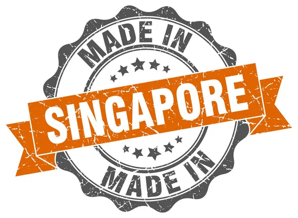 Hecho en Singapur sello redondo — Vector de stock