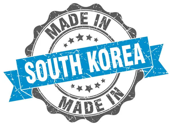 Hergestellt in Südkorea Rundsiegel — Stockvektor