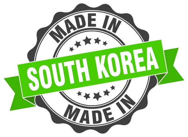 Hergestellt in Südkorea Rundsiegel — Stockvektor
