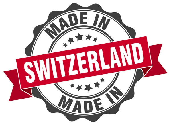 Fabricado na Suíça selo redondo — Vetor de Stock