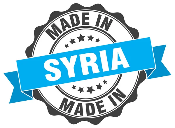 Hergestellt in syrien runde versiegelung — Stockvektor