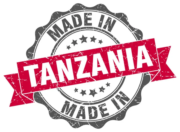 Gemaakt in Tanzania ronde zegel — Stockvector