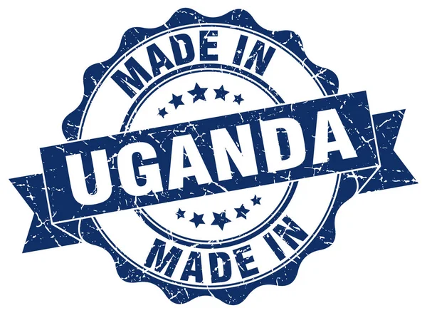 Hergestellt in uganda runde Dichtung — Stockvektor