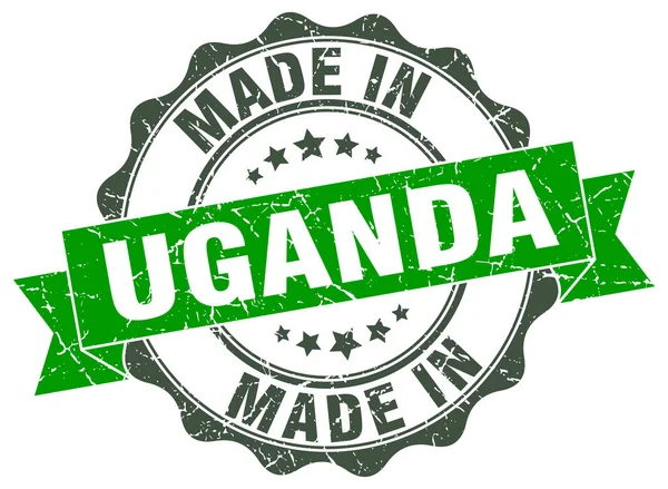 Hergestellt in uganda runde Dichtung — Stockvektor