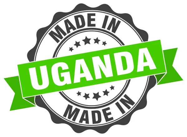 Made in Uganda round seal — Stock Vector