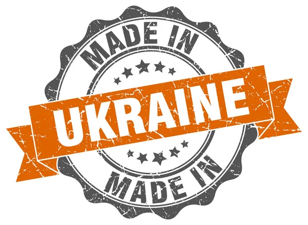 Făcut în Ucraina sigiliu rotund — Vector de stoc