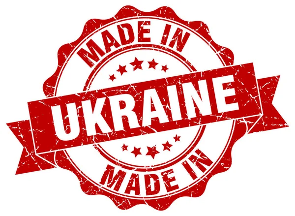 Made in Ucraina sigillo rotondo — Vettoriale Stock