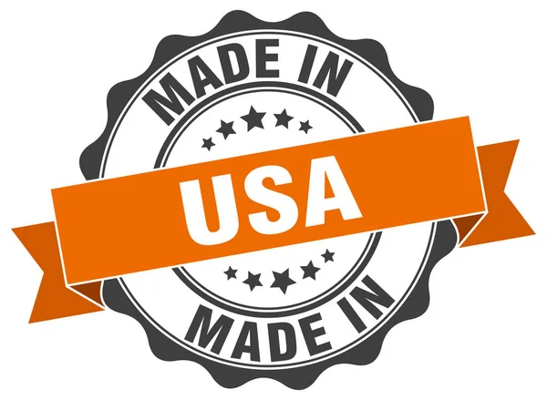 Κατασκευασμένο στις ΗΠΑ στρογγυλή σφραγίδα — Διανυσματικό Αρχείο