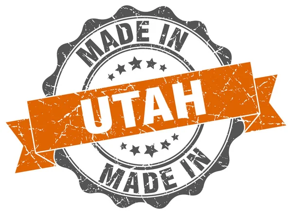 Gemaakt in Utah ronde zegel — Stockvector