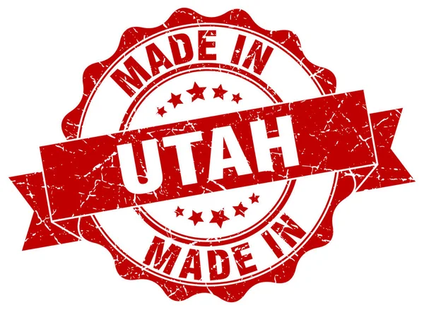 Hecho en Utah sello redondo — Archivo Imágenes Vectoriales