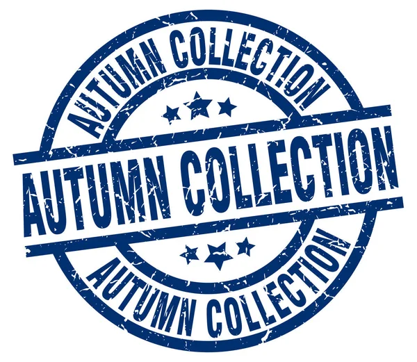 Collection automne timbre grunge rond bleu — Image vectorielle
