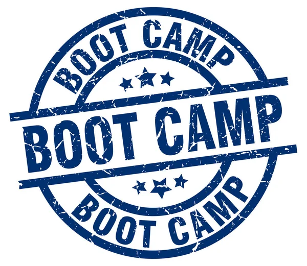 Boot camp blå runda grunge stämpel — Stock vektor
