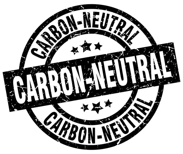 Sello negro grunge redondo neutro en carbono — Vector de stock