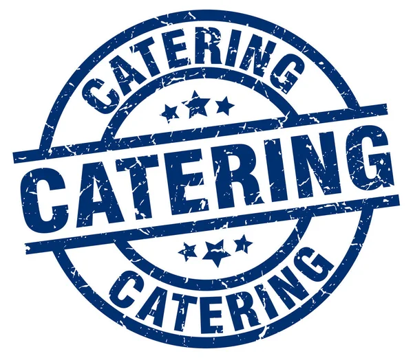 Sello de grunge redondo azul catering — Vector de stock