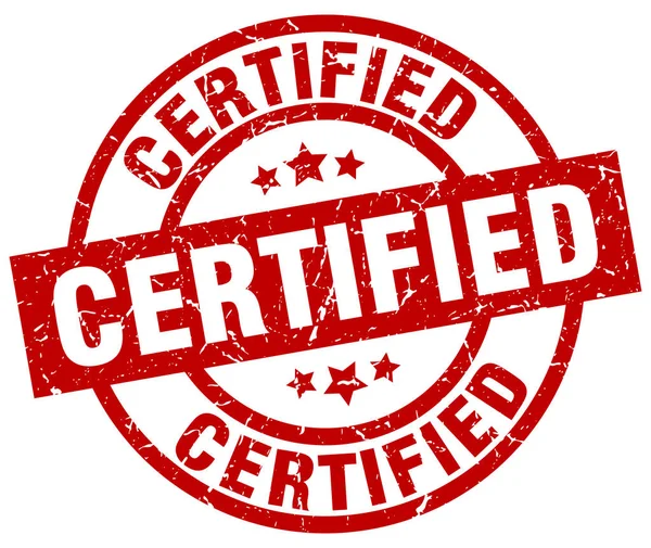 Certified pieczęć okrągła czerwona grunge — Wektor stockowy
