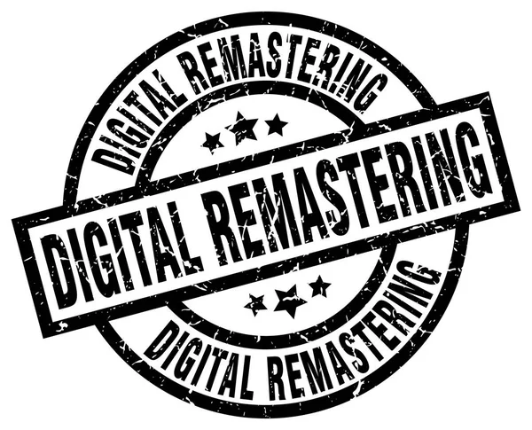 Digital Remastering Round Grunge Black Stempel — Stockvektor