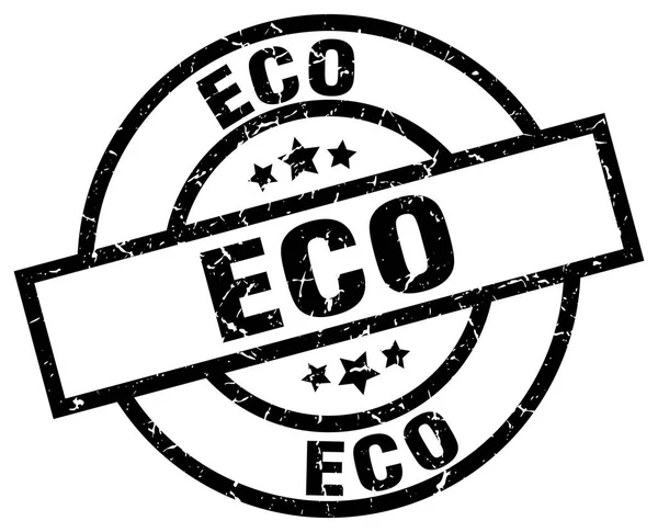 Eco ronde grunge zwarte stempel — Stockvector