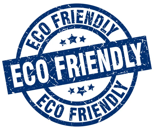 Eco friendly blue round grunge stamp — Stock Vector
