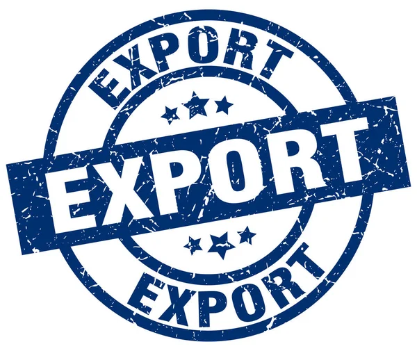 Eksport niebieski nieczysty okrągły znaczek — Wektor stockowy