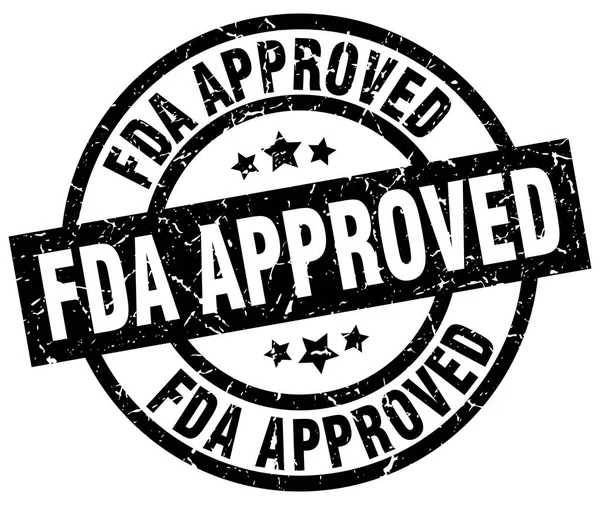 Fda aprovado rodada grunge carimbo preto —  Vetores de Stock