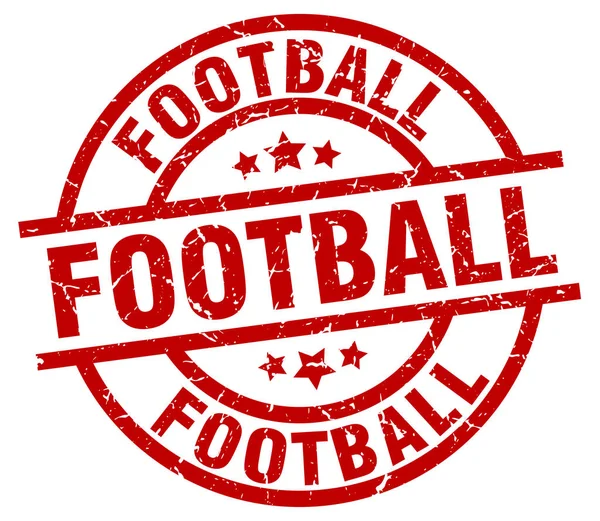 Fotboll runda röda grunge stämpel — Stock vektor