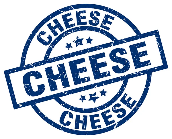 Sello grunge redondo azul queso — Archivo Imágenes Vectoriales