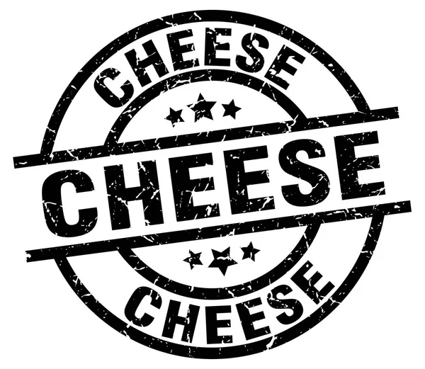 奶酪圆 grunge 黑色邮票 — 图库矢量图片