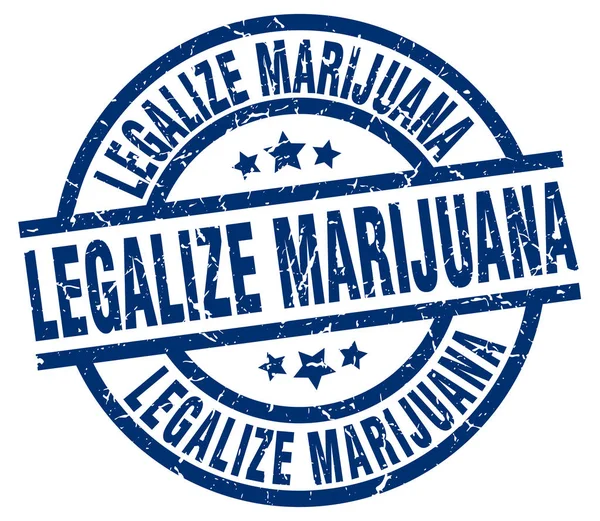 Legalizar marihuana azul ronda grunge sello — Archivo Imágenes Vectoriales