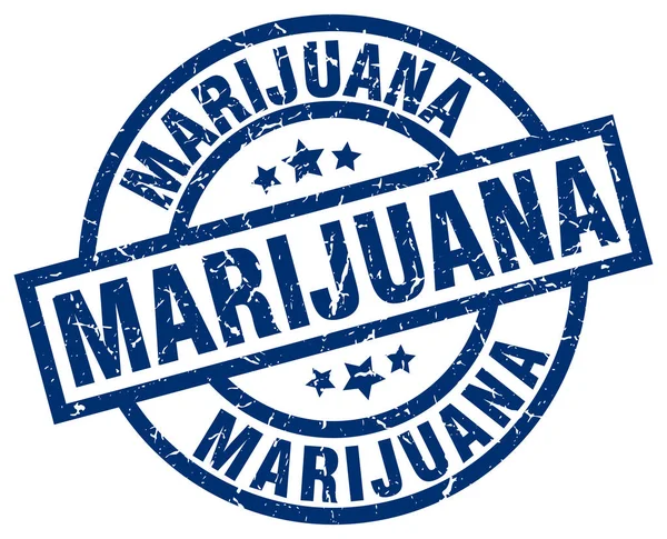 Μαριχουάνα μπλε grunge στρογγυλή σφραγίδα — Διανυσματικό Αρχείο