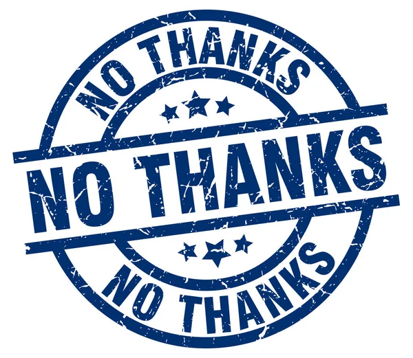 No gracias sello grunge redondo azul — Vector de stock