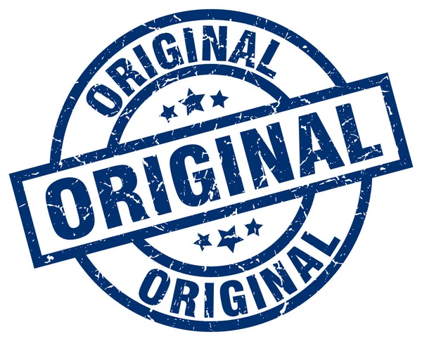 Original blaue runde Grunge-Marke — Stockvektor