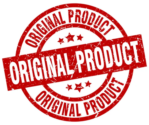 Orijinal ürün yuvarlak kırmızı grunge damgası — Stok Vektör