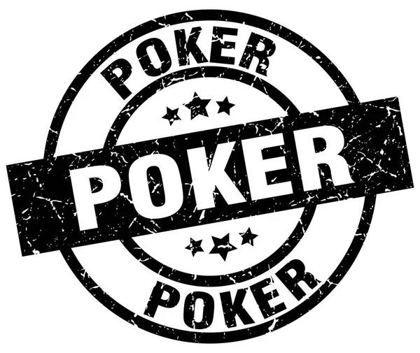 Poker ronde grunge zwarte stempel — Stockvector