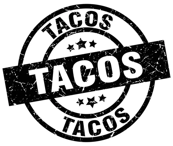 Tacos okrągły stempel streszczenie czarny — Wektor stockowy