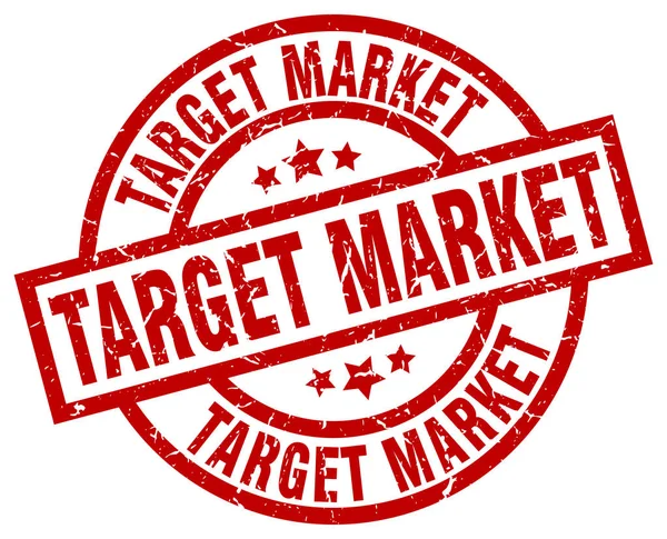 Target market round red grunge stamp — Stock Vector