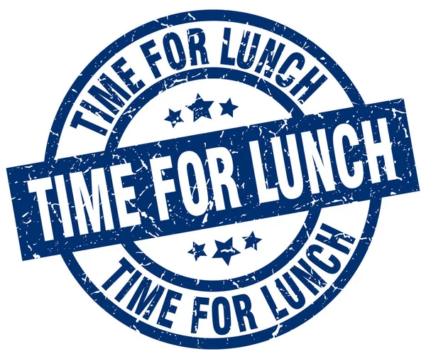 Time for lunch blue round grunge stamp — Stock Vector