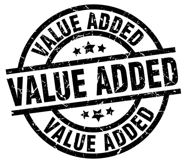 Value added round grunge black stamp — Stock Vector