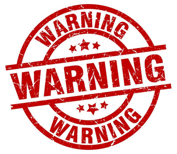 Warnung vor rotem Grunge-Stempel — Stockvektor