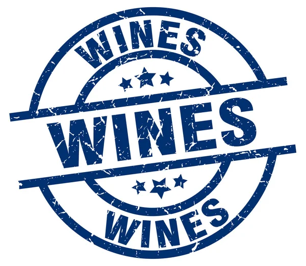 Vinhos azul redondo grunge selo —  Vetores de Stock