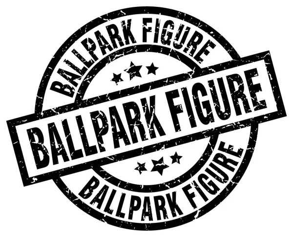 Ballpark Figur Round Grunge Black Stempel — Stockvektor