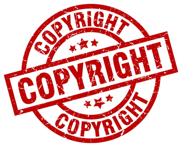 Copyright round red grunge stamp — Stock Vector