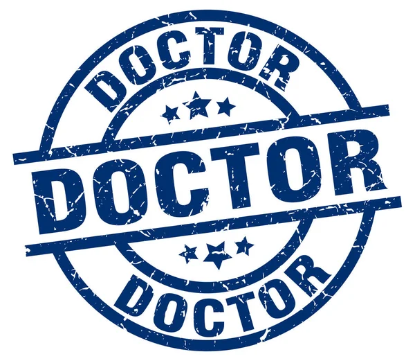 Läkare blå runda grunge stämpel — Stock vektor