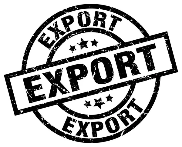 Esportazione rotondo grunge timbro nero — Vettoriale Stock
