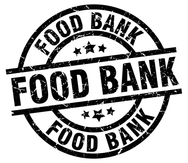 Food bank round grunge black stamp — Stock Vector