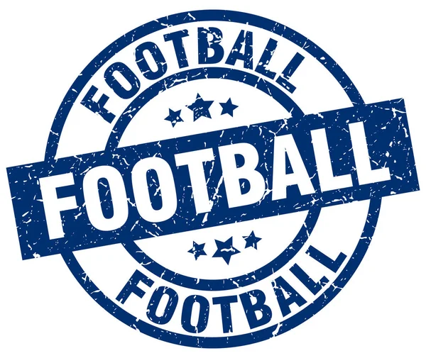 Fußball blaue runde Grunge-Marke — Stockvektor