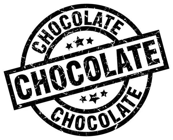 Timbre noir rond chocolat grunge — Image vectorielle