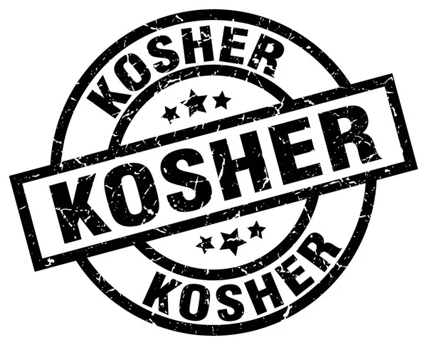 Kosher redonda grunge carimbo preto —  Vetores de Stock