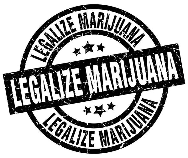 Легалізувати марихуану кругла гранжева чорна марка — стоковий вектор
