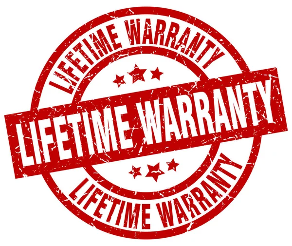 Lifetime warranty round red grunge stamp — Stock Vector