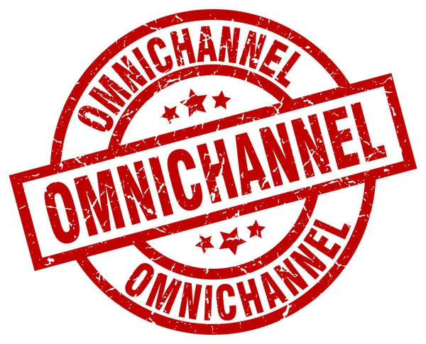 omnichannel yuvarlak kırmızı grunge damgası